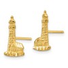 Black Bow Jewelry 13mm Diamond Cut Lighthouse Post Earrings in 14k Yellow Gold - 2 of 4