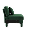 Vynxaria Modern Armless Sofa - Green Polyester Boucle Fabric, Curved Armrests, Cylindrical Legs, Toss Pillows - 3 of 4