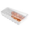 iDESIGN Fridge Binz Plastic Stackable Egg Holder Clear/White: Kitchen Cabinet Organizer, Spot Clean, 15" x 6" x 3" - 3 of 4