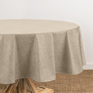 Elrene Monterey Linen Texture Vinyl Indoor/Outdoor Tablecloth - Elrene Home Fashions - 1 of 4