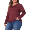 Agnes Orinda Women's Plus Size Long Sleeved Loose Casual Tunic Blouses - 2 of 4