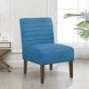 SEVOBAL Accent Chairs Modern Armless Lounge Chair with Horizontal Back Design and Wooden Legs, Blue, 21"*29.13"*34.25" - 4 of 4