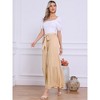 INSPIRE CHIC Women's Boho Elastic High Waist Tie Belt Ruffle Hem Wide Leg Palazzo Pants - 3 of 4