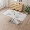 TiramisuBest 47.25''-63'' Modern White Glossy Dining Table for 4-6 People, Extendable Dining Table with Crossed Metal Base and Stainless Steel Tubes - 2 of 4