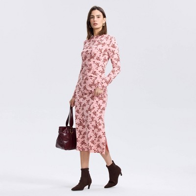 Женские платья A New Day Women's Long Sleeve Twisted Midi Bodycon Dress - A New Day™ Vintage Blooms XL — фото 2