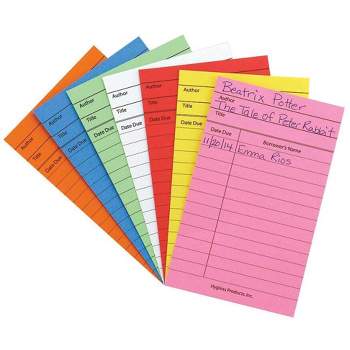 Hygloss Library Cards, Assorted Bright Colors, 3 x 5 Inch, Pack of 500