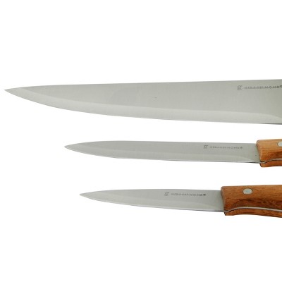 Seward 3-Piece Stainless Steel Knife Set with Wood Handles
