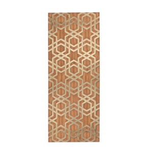 Harmony Mid-Century Wood with Metal Inlay Wall Decor Brass - StyleCraft: Abstract Art, Vertical Orientation, 34" Height - 1 of 4