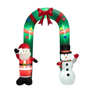 SEVOBAL Inflatable Holiday Decorations 8ft Christmas Inflatable Arch with Santa Snowman - Christmas Inflatable Outdoor Decor, Multi, 80.4"*32.4"*84" - 1 of 4