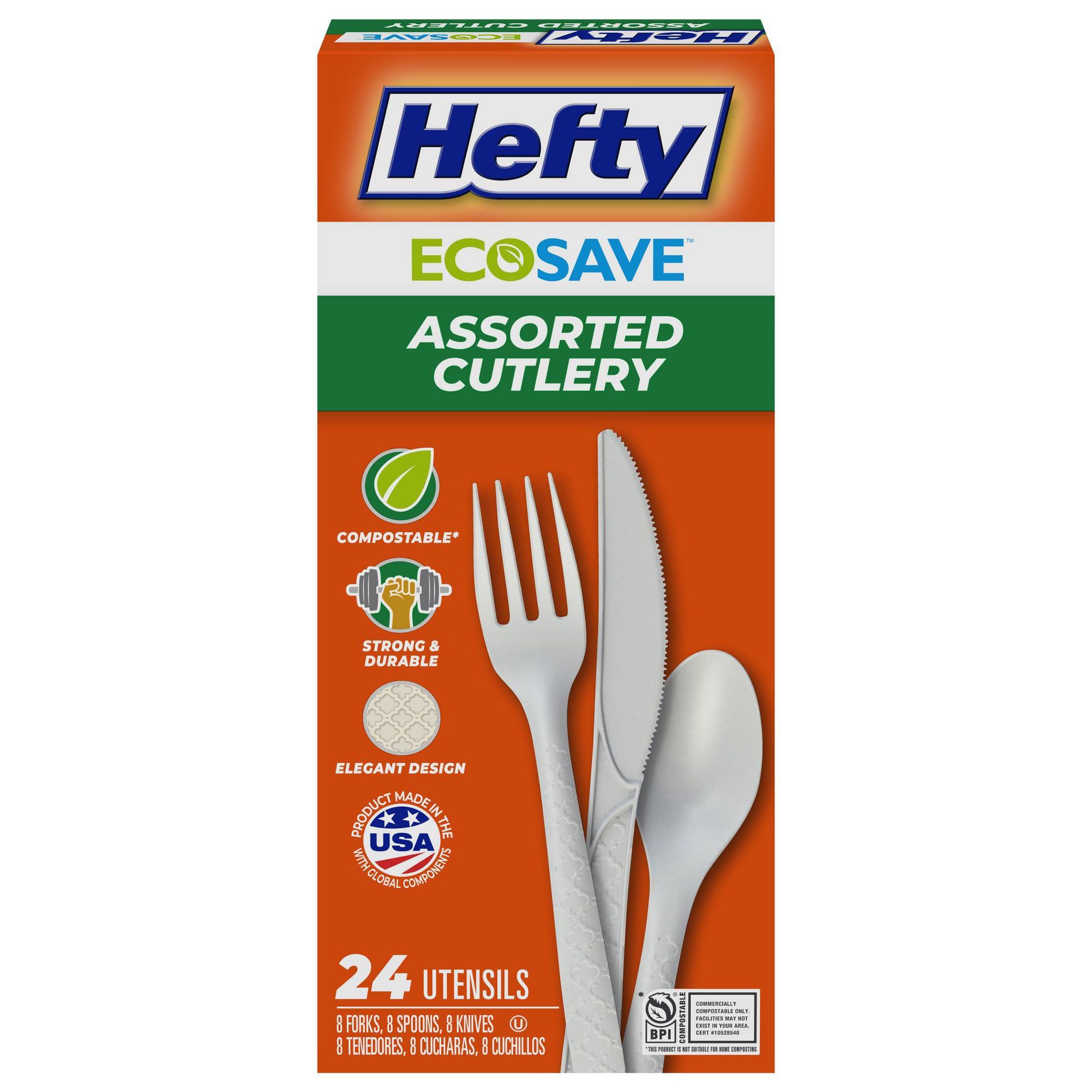 Hefty Ecosave Compostable Cutlery - 24ct