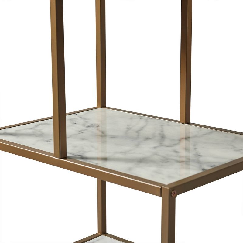 72&#34; Marmo Large 5 Tier Display Shelf Faux Marble/Brass - Teamson Home, 4 of 12
