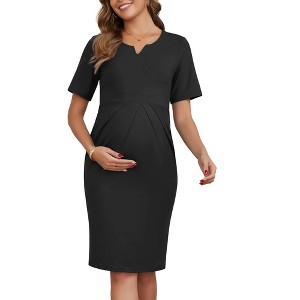strapless open back dress Maternity Dress Silver Bias-Cut - Maternity Dress - Maternity Wear - Silver - Women main image 1