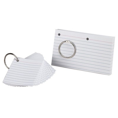 Oxford JustFlip-it! Punched & Perfed Study Cards, Ruled, White (Pack of 6)