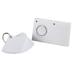 Oxford JustFlip-it! Punched & Perfed Study Cards, Ruled, White (Pack of 6) - 1 of 1