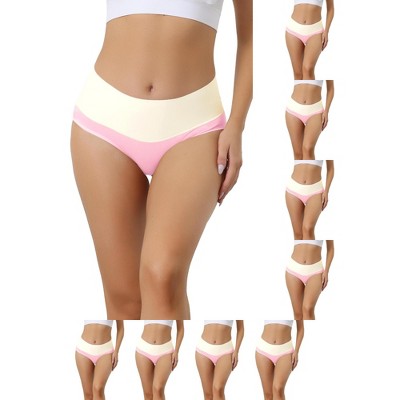 INSPIRE CHIC Women's High Waist Cotton Comfortable Stretch Soft Tummy Control Briefs 9 Packs