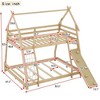 Kumasinova Twin-Over-Queen House Bunk Bed with Climbing Nets & Ramp –  Solid Wood Bed Frame, Toddler Bed for Multi-Member Families/Kids' Bedroom - 3 of 4