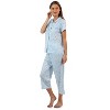 Casual Nights Women's Short Sleeve Floral Capri Pajama Set - 2 of 4