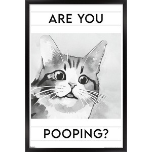 Trends International Reinders: Animals - Are You Pooping? Framed Wall Poster Prints - 1 of 4