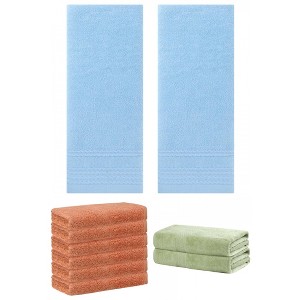 REGALWOVEN Striped Soft Absorbent Bathroom Cotton Towel Set 3 Pcs - 1 of 4