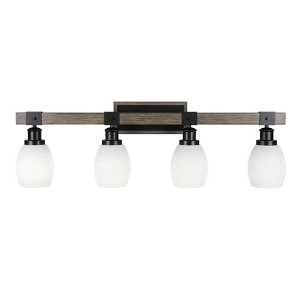 Toltec Lighting Tacoma 4 - Light Vanity in  Black/Painted Wood with 5" White Matrix Shade - 1 of 1
