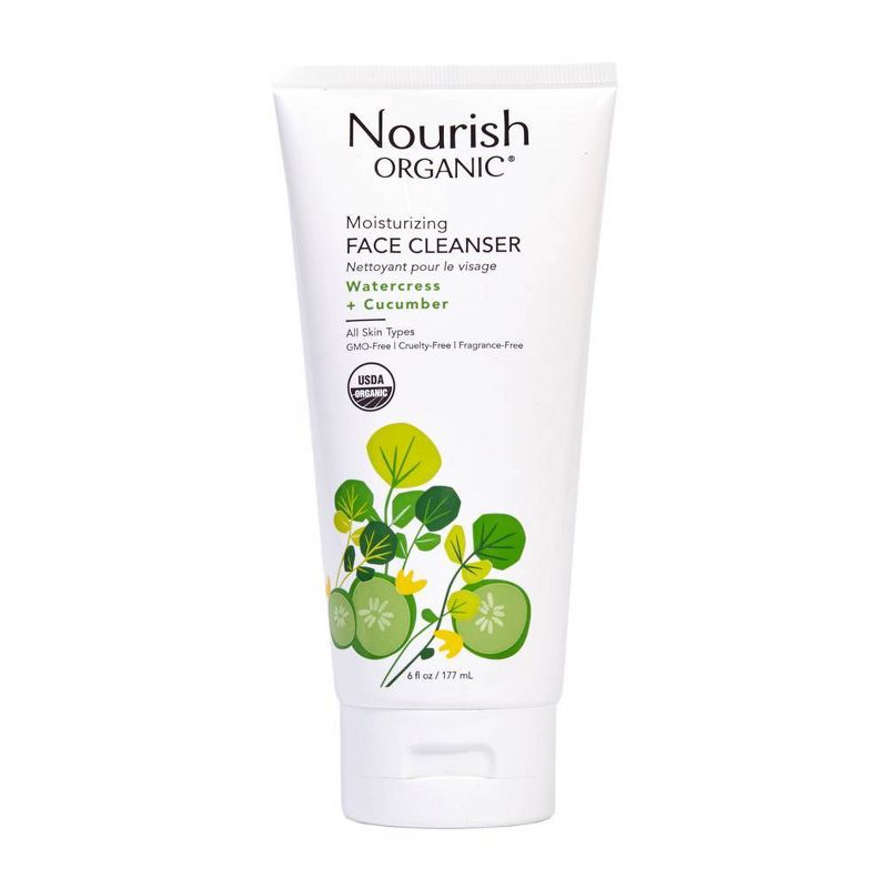 Nourish Organic Moisturizing Face Cleanser - Watercress &#38; Cucumber - Unscented - 6 fl oz, 1 of 8