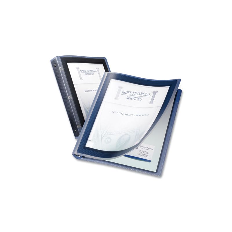 Avery Flexi-View Binder with Round Rings, 3 Rings, 1.5" Capacity, 11 x 8.5, Navy Blue, 4 of 7