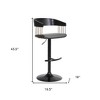 HomeRoots Gray and Black Faux Leather with Metal Swivel Adjustable Height Bar Chair - 3 of 4