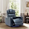 PU Leather Power Recliner with Bluetooth Speaker, LED Lights, USB Ports, Cooling Cup Holder and Swivel Tray for Home Theater Seating - 2 of 4