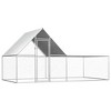 vidaXL Chicken Coop, 13.1'x6.6'x6.6', Durable Galvanized Steel, Water-Resistant Roof, Lockable Door, Ideal for Chicken, Hen, Duck, Goose - 2 of 4