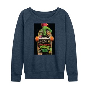Women's - Teenage Mutant Ninja Turtles - Mutant Mayhem Lightweight French Terry Wide Neck Long Sleeve Graphic Shirt - 1 of 4