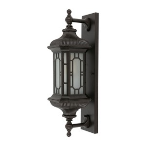 YIYIBYUS Outdoor Wall Light Fixture, Black Exterior Wall Lantern, Waterproof Sconce Light Glass Shade for Porch Garage - 1 of 4