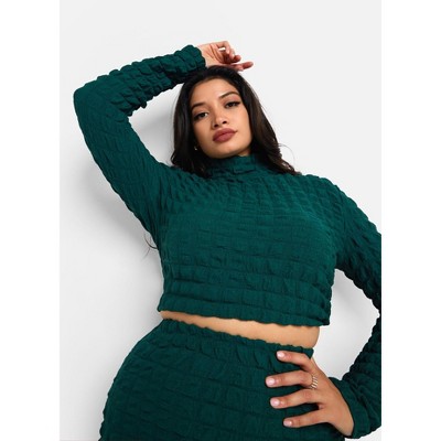 Rebdolls Women's Libra Popcorn Smocking High Neck Top Target