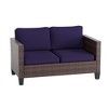 Sonkuki Patio Loveseat Sofa, All-Weather PE Rattan Wicker Set Small Patio Conversation Couch with Cushion - 2 of 4