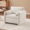 Dexmalle White Modern Plush Chenille Lounge Chair with High-Resilience Cushion - 2 of 4