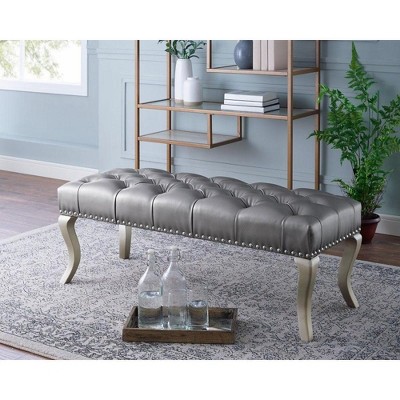 NicBex Upholstered Bench,48 inch Dining Bench with Nailhead Trim,Modern Ottoman for Living Room,Entryway,Kitchen