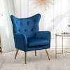 NicBex Velvet Accent Chair,Upholstered Living Room Chairs with Mid-Height Tufted Backrest and Gold Metal Legs,Accent Chairs for Living Room - 2 of 4