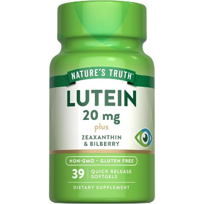 Nature's Truth Lutein and Zeaxanthin with Bilberry 20mg | 39 Softgels