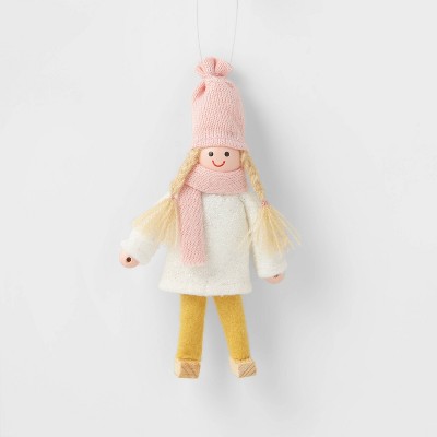 Kid with Pink Hat & White Sweater Christmas Tree Ornament  - Wondershop™