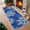Christmas Area Rug, Snowflake Print Washable Throw Carpet with Non Slip Backing, Low Pile Stain Resistant Floor Mat for Living Room, Bedroom - 2 of 4
