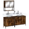 vidaXL 3-Piece Bathroom Set - Washroom Mirror Cabinet, Sink Cabinet Duo in Smoked Oak, Engineered Wood, Contemporary Wall-Mount Design - 2 of 4