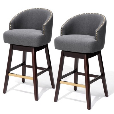 Crestlive Products 30 Inch Counter Height Bar Stools Set of 2 Kitchen Island Chairs with Back Tall Barstools Comfortable Swivel Chair