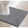 Home Mart Goods 2 Piece Set Dark Grey Soft Cozy Plush Chenille Bath Mat Bathroom Rug - 4 of 4