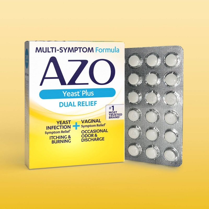 AZO Yeast Plus Dual Relief, Yeast Infection + Vaginal Symptom Relief - 60ct, 3 of 10