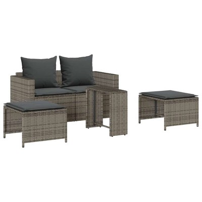 vidaXL Garden Sofa Set Grey, Dark Grey