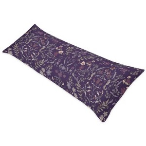 Sweet Jojo Designs Body Pillow Cover (Pillow Not Included) 54in.x20in. Boho Floral Wildflower Plum Purple and Teal - 1 of 4