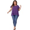 Agnes Orinda Women's Plus Size V Neck Short Flare Sleeve Double Layers Chiffon Casual Summer Blouses - 3 of 4