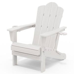HYLEORY HDPE Folding Adirondack Chair with 2 Cup Holder - Composite Adirondack Chair - 1 of 4