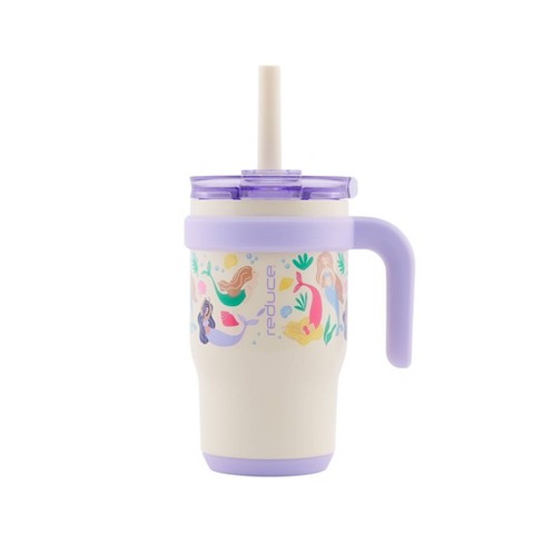 Plastic Kids Cup with Reusable Lid and Curly Straw - 250/Case