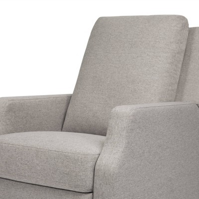 Eco-Weave Performance Grey Swivel Recliner with Velvet Accents