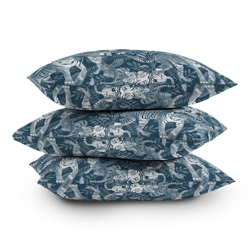Julia Madoka Family of Tigers Outdoor Throw Pillow Blue - Deny Designs, 5 of 6